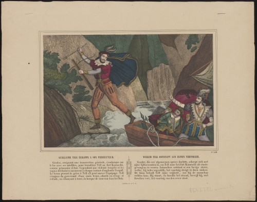Guillaume Tell échappe a son persécuteur. Willem Tell ontsnapt aan zijnen vervolger. (Nº 149)
